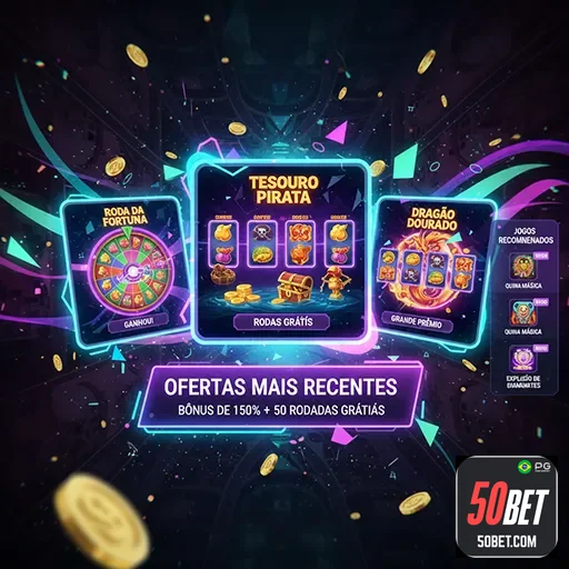 Imagem destacando a página inicial do 50bet, site de apostas, com destaque para promoções e opções de apostas.